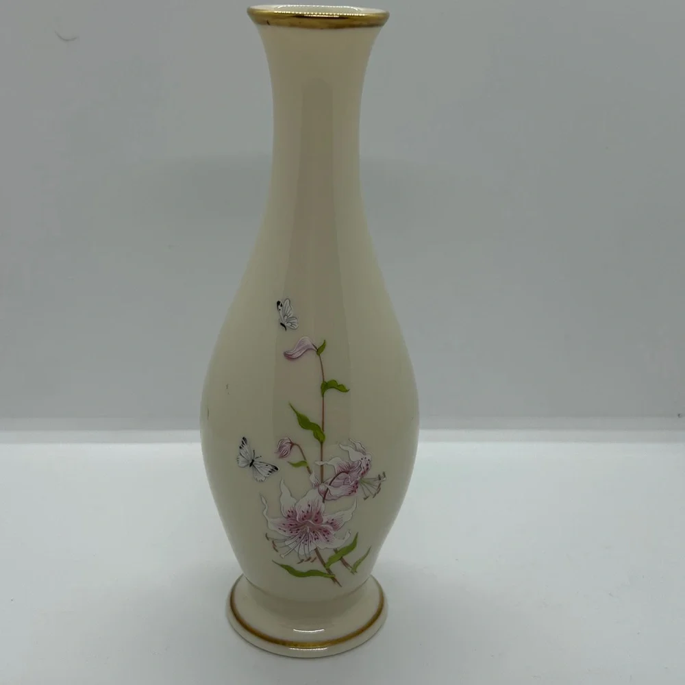 VTG Lenox Eternal Love Bud Vase blue Birds Gold Trim 8